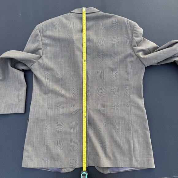 Lands End Mens Size 46L Multicolored Plaid wool Suit Jacket Sport Coat Blazer - Picture 15 of 16